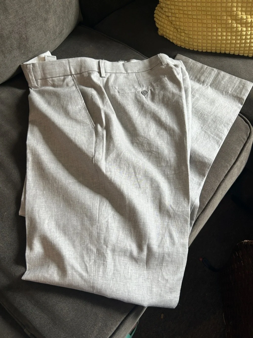 New No Tags Sharp Stacy Adam's Linen/Cotton Men's Light Gray Dress Pants 38/32